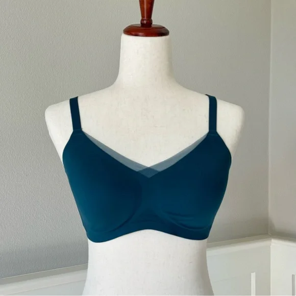 Honeylove Crossover Wire Free Seamless Convertible Comfort Bra Teal Sz M 36B/C - Picture 1 of 7